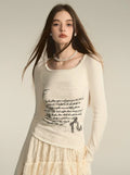 Print Square Neck Pure Desire Lace Base Top