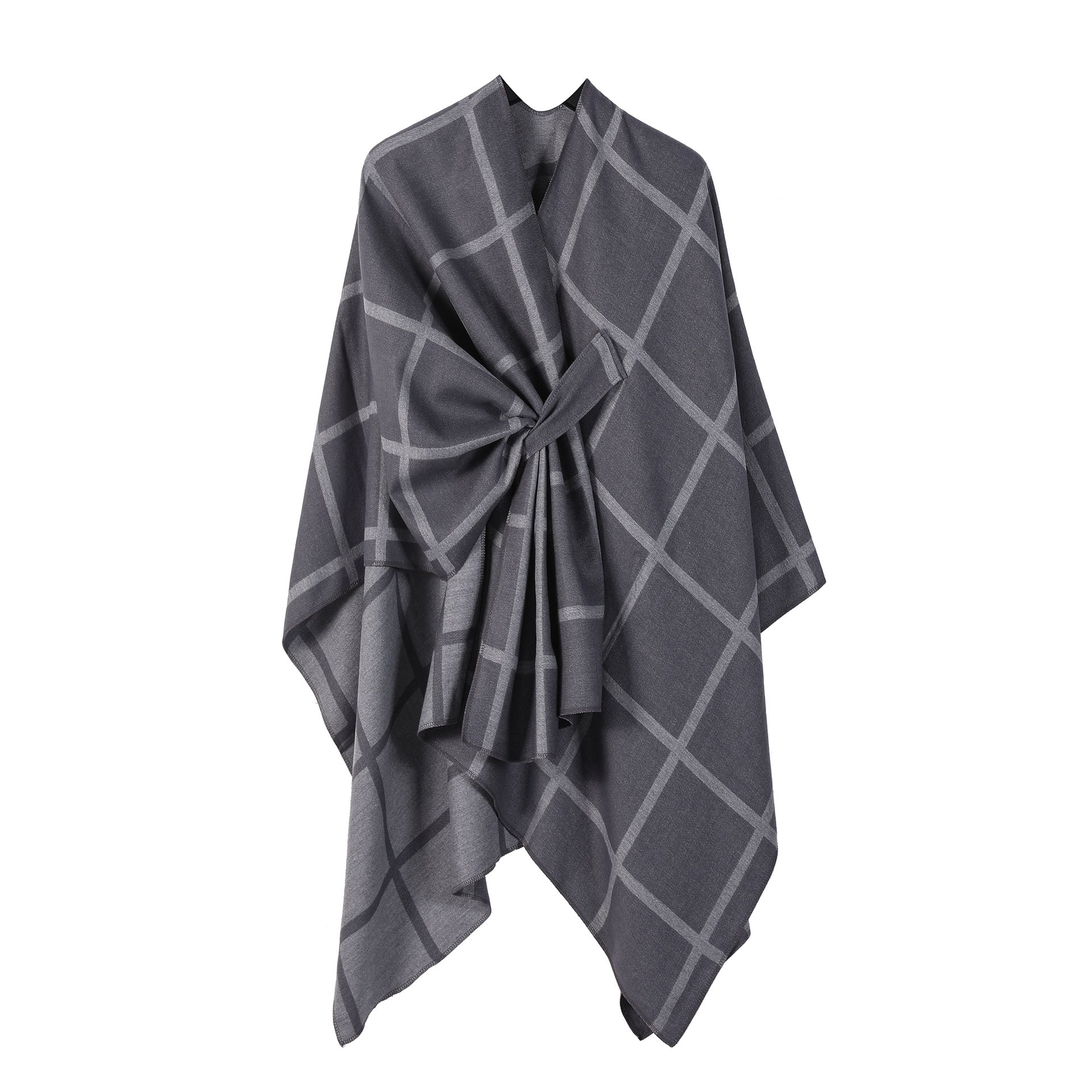 Bestselling Sidetied Plaid Split Cape Warm Crossborder Scarf