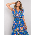 Eugenia Statement Women's Floral Ruffle Midi Dress Elevated Occasion Wear