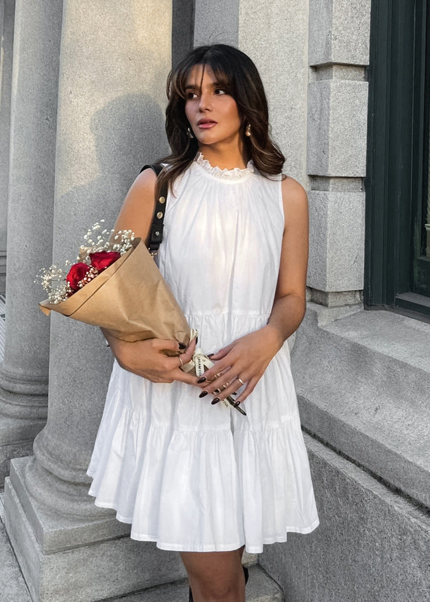 Camille TieRed Sleeveless Mini Dress