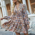 Quilo Paisley Balloon Sleeve Dress Black Multi FINAL
