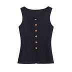 Neely Gold Button Knit Vest