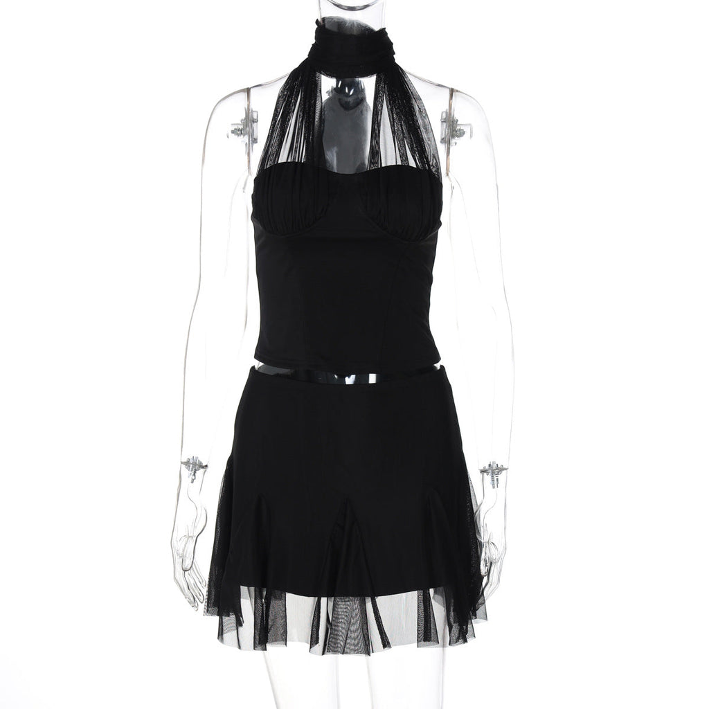 Daleysa Halter Ruched Skirt Set