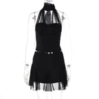 Daleysa Halter Ruched Skirt Set