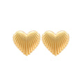 Aurelia - Ribbed Heart Statement Earrings