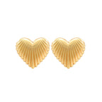 Aurelia - Ribbed Heart Statement Earrings