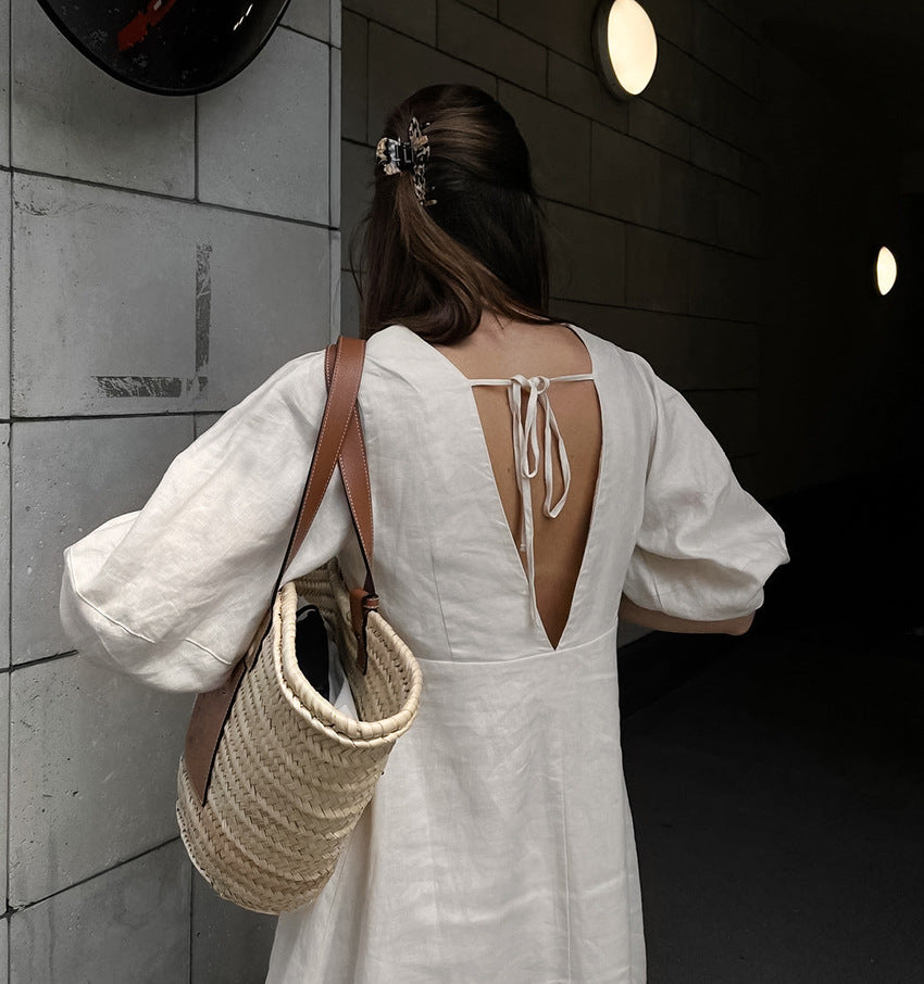 Gemini Rising Dress Off White
