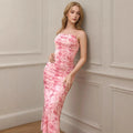Elastic Fit Floral Sling Midi Dress