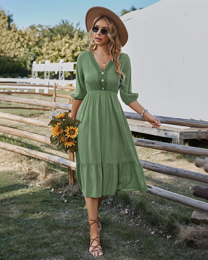 Yunay Satin Boho Maxi Dress Sage