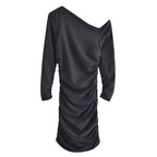 Fall Women Clothing Fold Asymmetric Dress