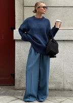 Midnight Blue Relaxed Knit Sweater