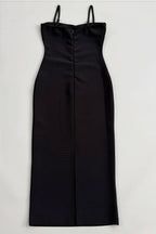 Zoratd Black Strapless Lace Bandage Midi Dress