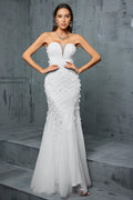 Zenoa V-Neck Fishtail Mesh Maxi Dress