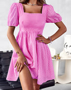 Stevens Puff Sleeve Babydoll Dress Lilac