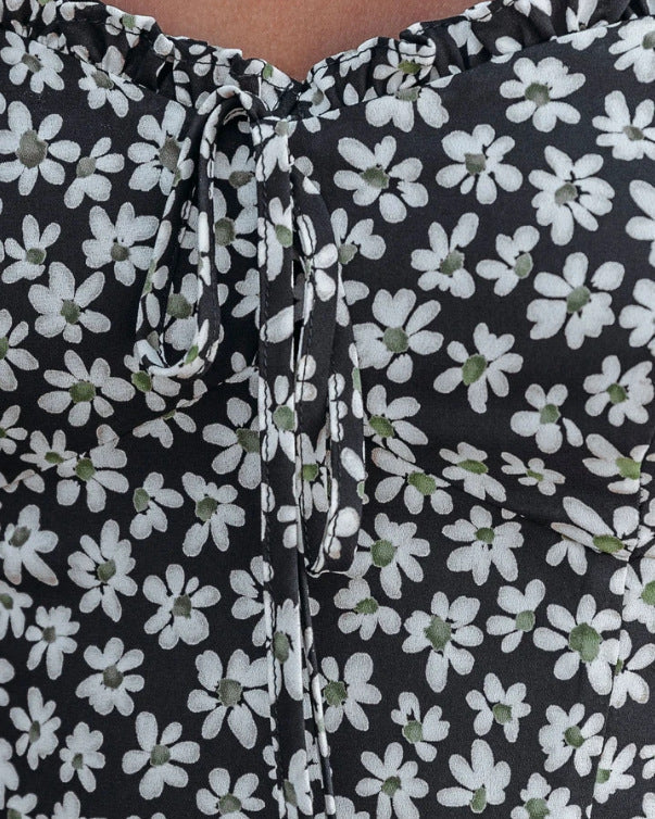 Avril Floral Smocked Tie Mini Dress FINAL