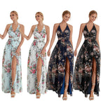 Xara Luxe Women's Floral Design High Slit Maxi Dress Chic Silhouette Collection