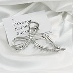 Premium Bow Metallic Large Hair Claw