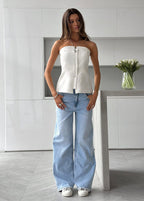 Opal Edge - Strapless Peplum Bustier Top