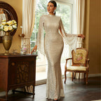 Long Sequined Party Evening Gown Dress