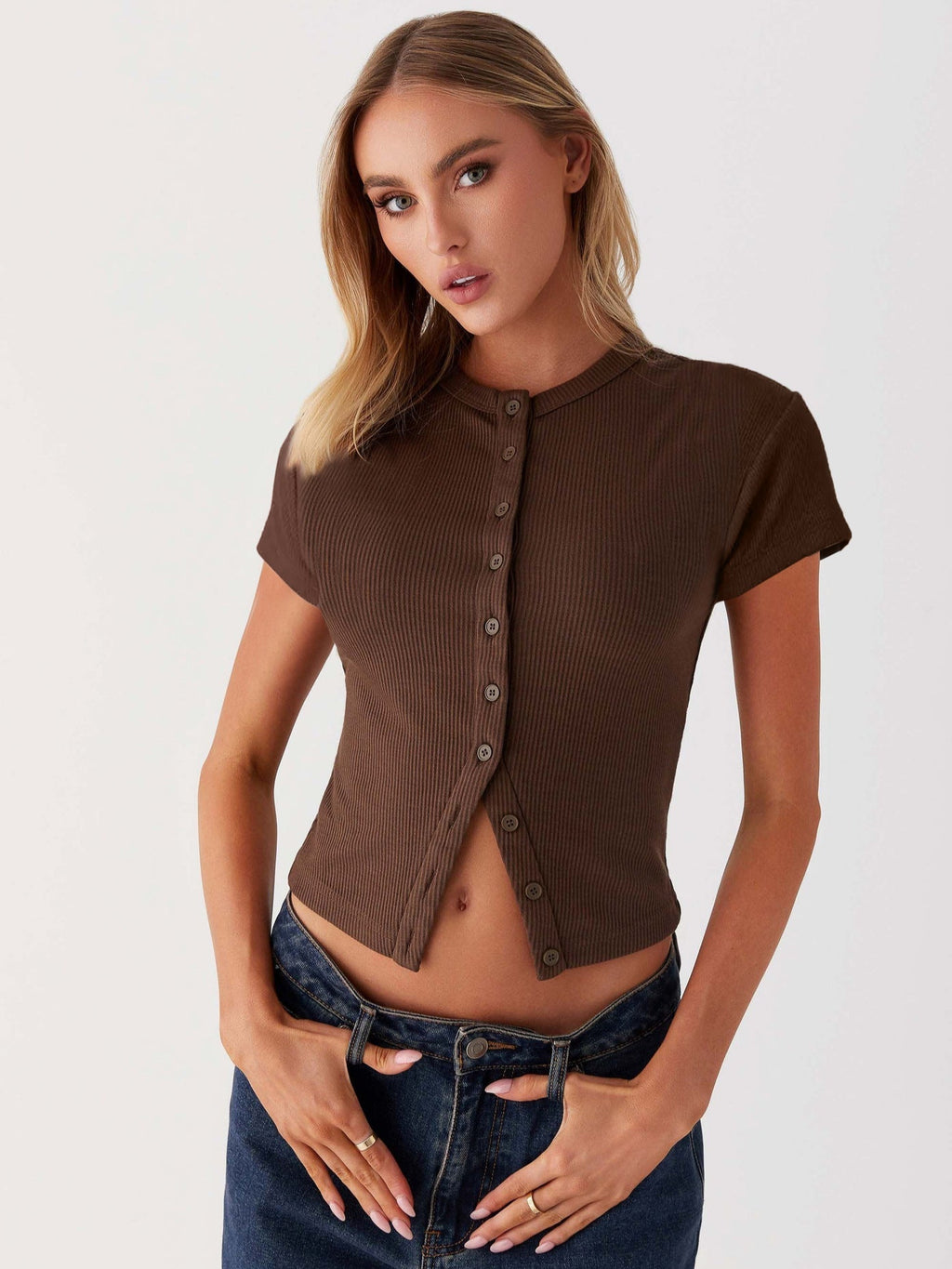 Elegance Short-Sleeved Knit Top