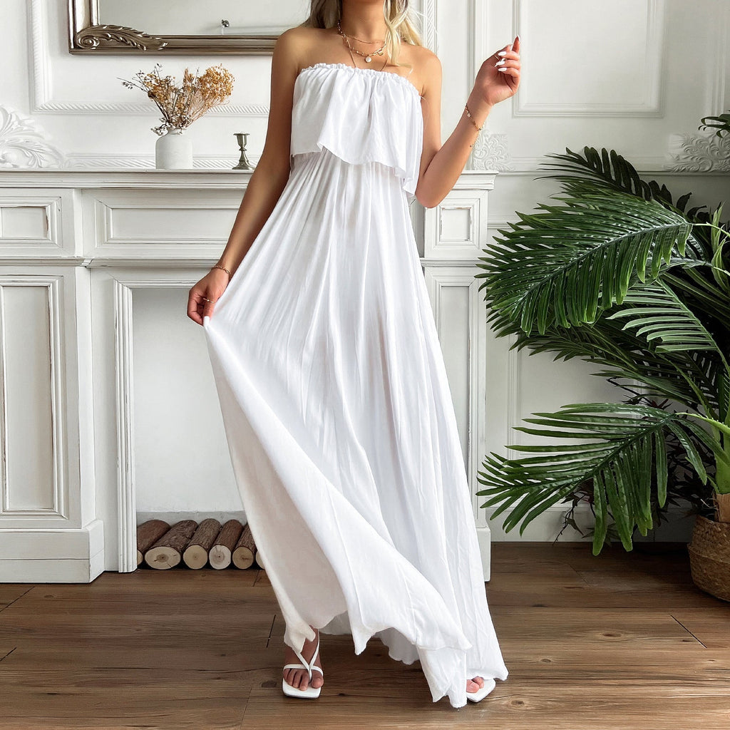 Positive Energy Strapless Maxi Dress Off White