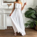 Positive Energy Strapless Maxi Dress Off White