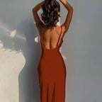 Magic Moments Ribbed Knit Midi Dress Faded Red