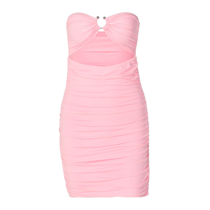 Othello Strapless Twist Front Midi Dress Orchid