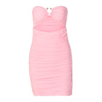Othello Strapless Twist Front Midi Dress Orchid