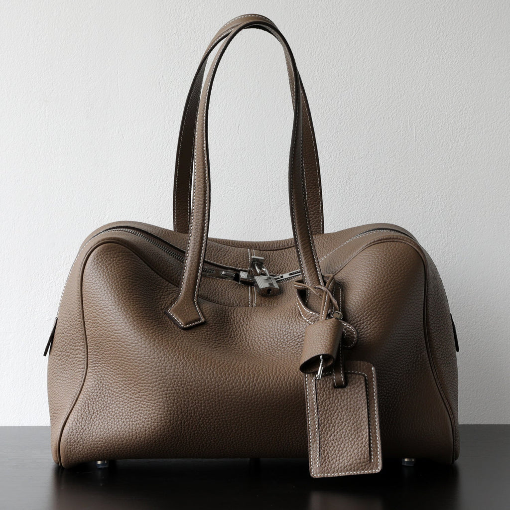 Amara - Pebbled Leather Travel Tote Bag