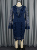 Elegant Lace Dress Party Cocktail Bell Sleeve Dress Party Dress
