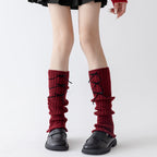 Cotton Ruffled Red Leg Warmers