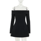 Barbara 2.0 Off Shoulder Mini dress Black