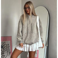 Retro Drawstring Hooded Sweatshirt