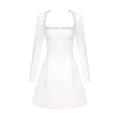 Bead Long Sleeve Stretch Dress A line