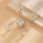 5-Piece Liquid Metal Ring Set