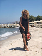 Yuka Crochet Cover Up Midi Dress Black