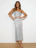 Shimmerina Midi Dress Silver