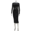 Bright Tube Top High Waist Package Hip Dress Mesh Blouse Three Piece Sets