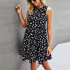 Karsyn Printed Smocked Mini Dress Navy Off White