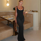 Fashionable Elegant Slim Fit Long Stitching Tulle Side Sling Dress