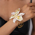 Floral Pattern Metal Line Open Bracelet