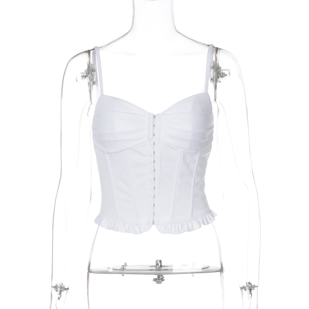 Mahina Strappy Button-Front Crop Top