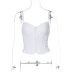 Mahina Strappy Button-Front Crop Top
