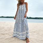 Smiling For No Reason Floral Maxi Dress Blue FINAL
