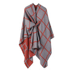 Bestselling Sidetied Plaid Split Cape Warm Crossborder Scarf