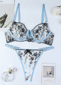 Aurora - Embroidered Lace Lingerie Set with Underwire and Adjustable Straps