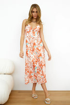Linda Luxe Women's a Line Maxi Dress with Seductive Scoop Neck and Floral Design Everyday Edit