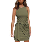 Rosalía Exclusive Women's Sleeveless Twisted Draped Mini Dress Everyday Luxe Edit