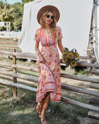 Club Tropicana Embroidered Maxi Dress Light Pink FINAL